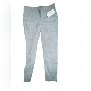 Zara Gray Plaid Straight Leg Pants